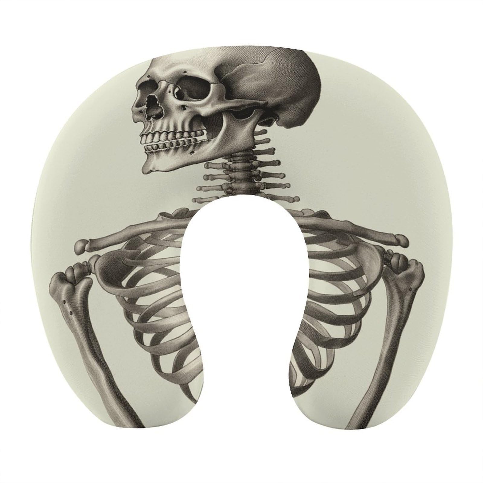 Btcowzrv Style Human Skeleton U Shaped Neck Pillow Travel Pillows