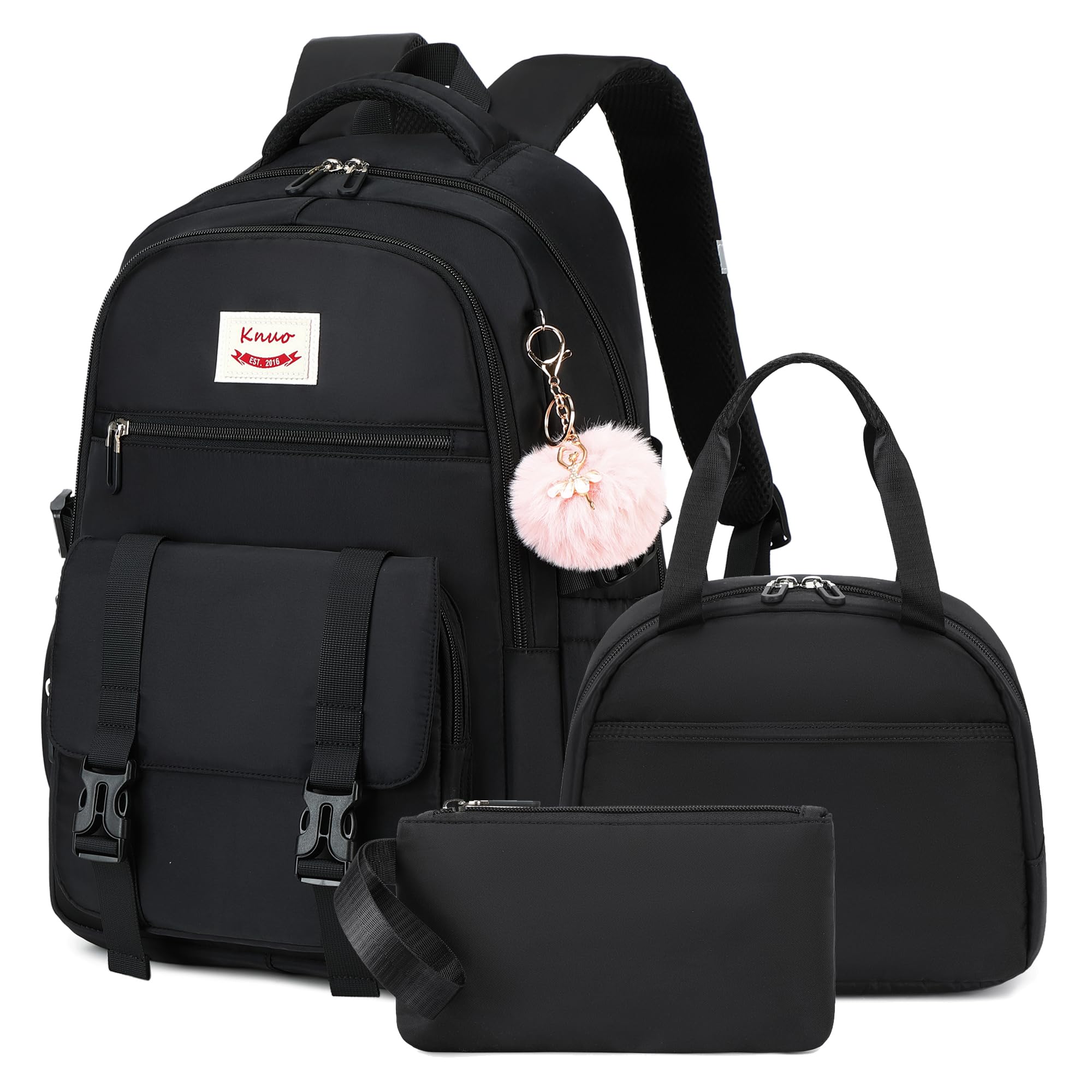 Backpacks for Girls,Laptop Bags for Women Men,3pcs Backpack with Lunch Bag Pencil Pouch Case for Teens Girl Kids Bookbag Elementary Middle School