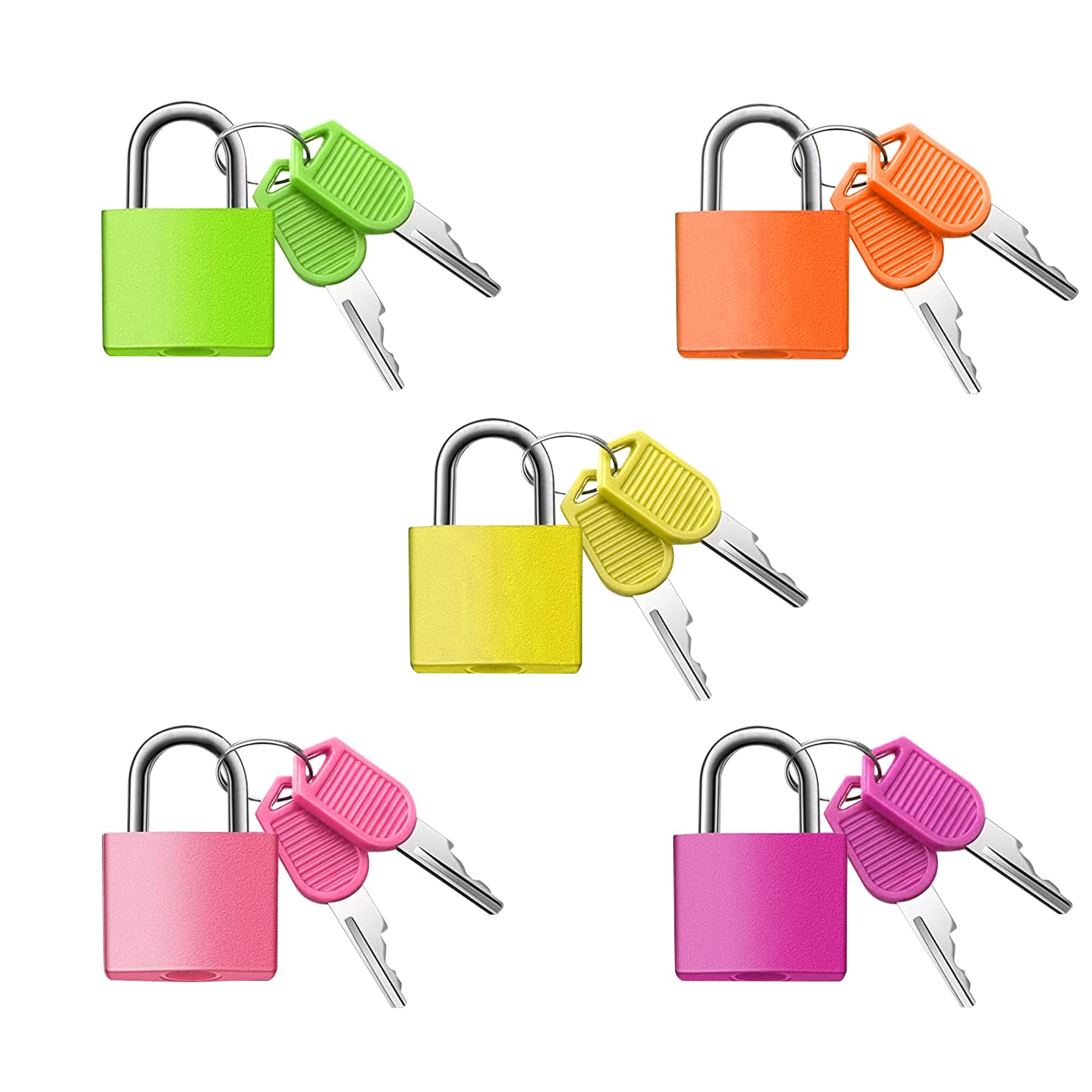 Fuaxat B: 5Pack 5Pack Suitcase Locks With Keys, 23Mm Small Luggage Padlocks Multicolor, Solid Brass Mini Padlocks For Suitcase, Luggage, Travel Bag, Backpack Zipper, Jewelry Box, Diary Books, Drawer, Toolbox