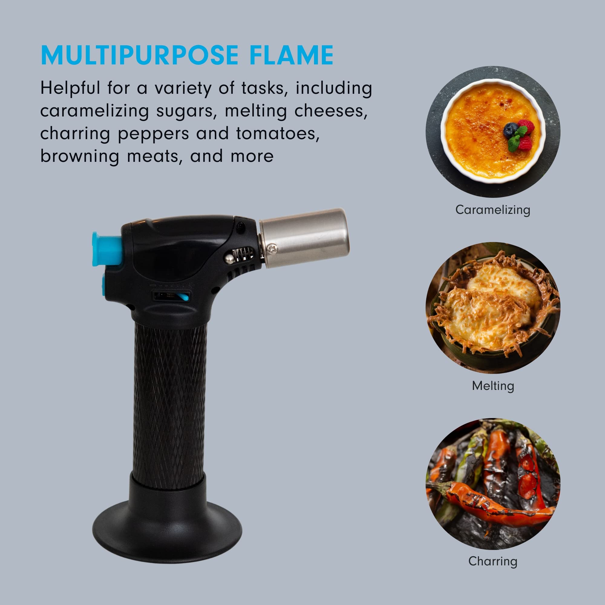 Messermeister Cheflamme Mini antorcha culinaria/Negro/Combustible se Vende por Separado, Acero Inoxidable, Multicolor