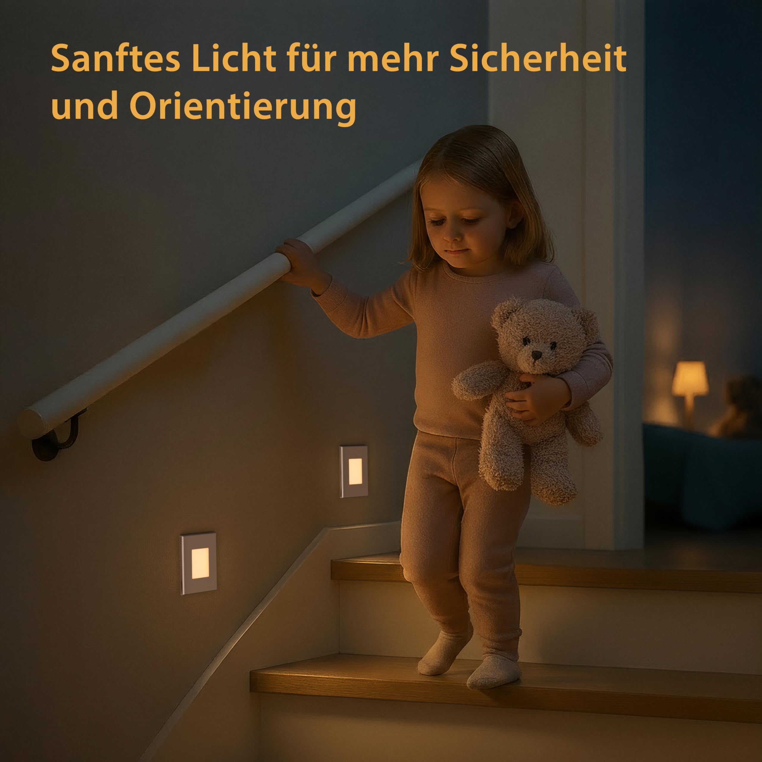 ledscom.de 10x LED Treppenlicht/Wandeinbauleuchte FEMA für innen und außen, eckig, edelstahl, 80 x 80mm, warmweiß