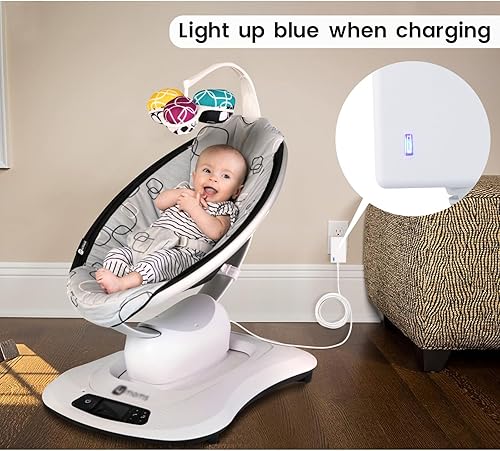 Miniatura 5 de YEAOI Cable de alimentación de 10 pies para 4moms mamaRoo 4, cargador de 12 V 3 A para columpio de bebé RockaRoo, adaptador de CA, color blanco