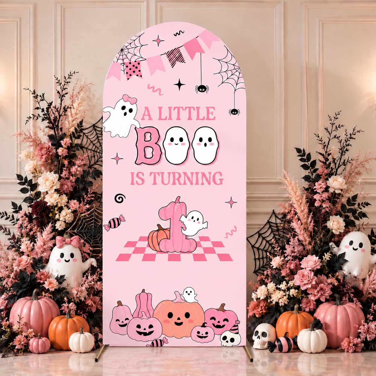 View 1 of ***STOCK PHOTO FOR REFERENCE ***Diartpaint 2.6X 6ft Spooky One Birthday Decoration Girl Arch Backdrop Cover