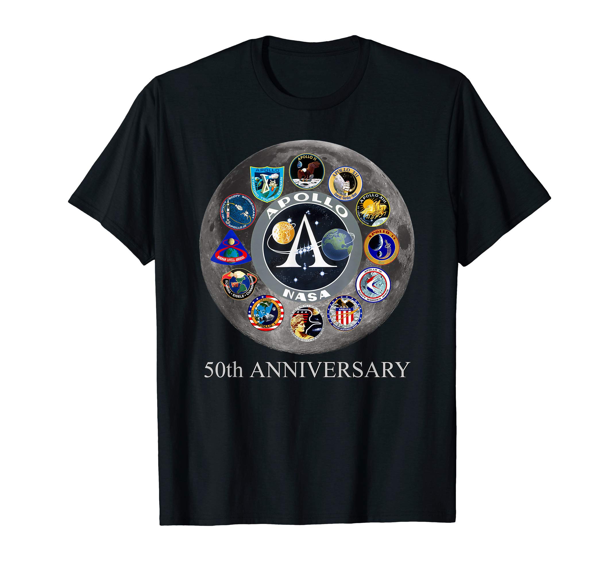 All Apollo Mission Badges Pacht 50th Moon Landing Gift Idea T-Shirt