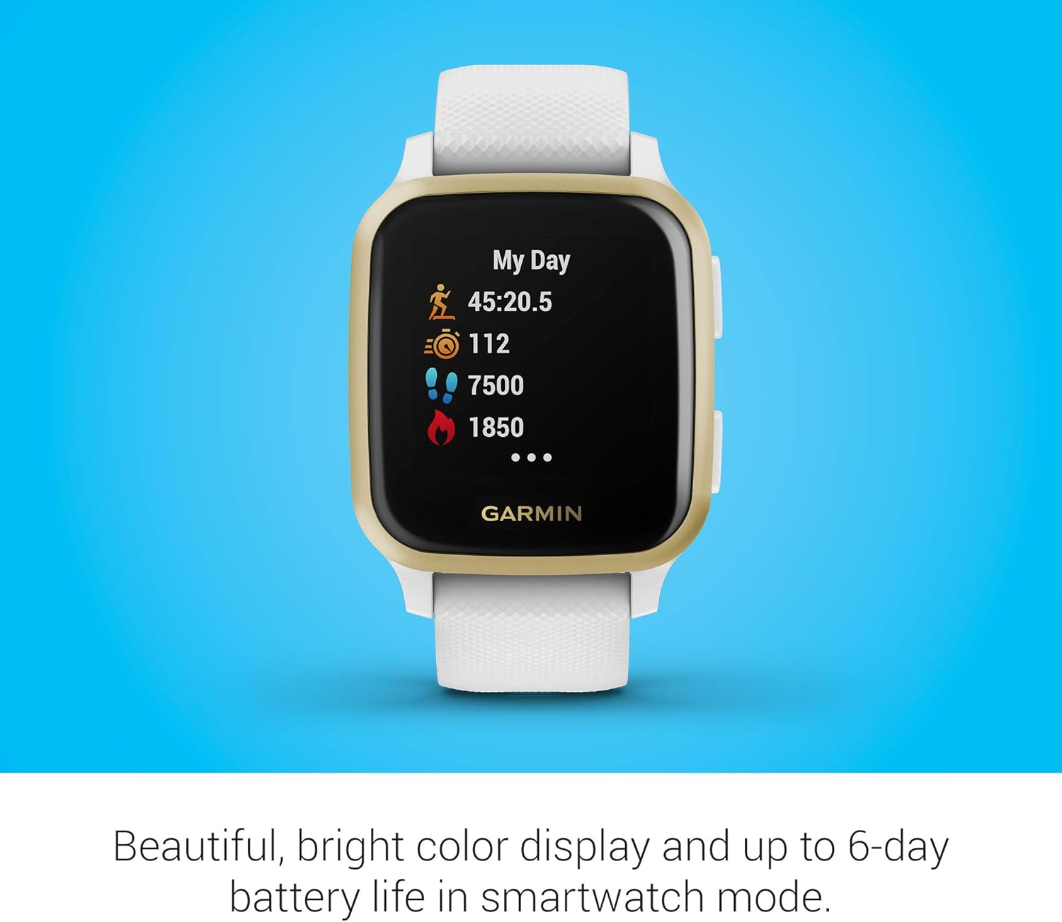 🛒 Crаzу Dеаlѕ Garmin Venu Sq, GPS Smartwatch with Bright Touchscreen Display, Up to 6 Days of Battery Life, Light Gold and White