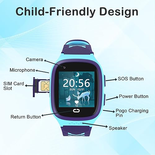 Miniatura 7 de Reloj inteligente para niños, relojes inteligentes para niñas, con pantalla táctil HD, 16 juegos, reproductor de música, cámara, reloj despertador,