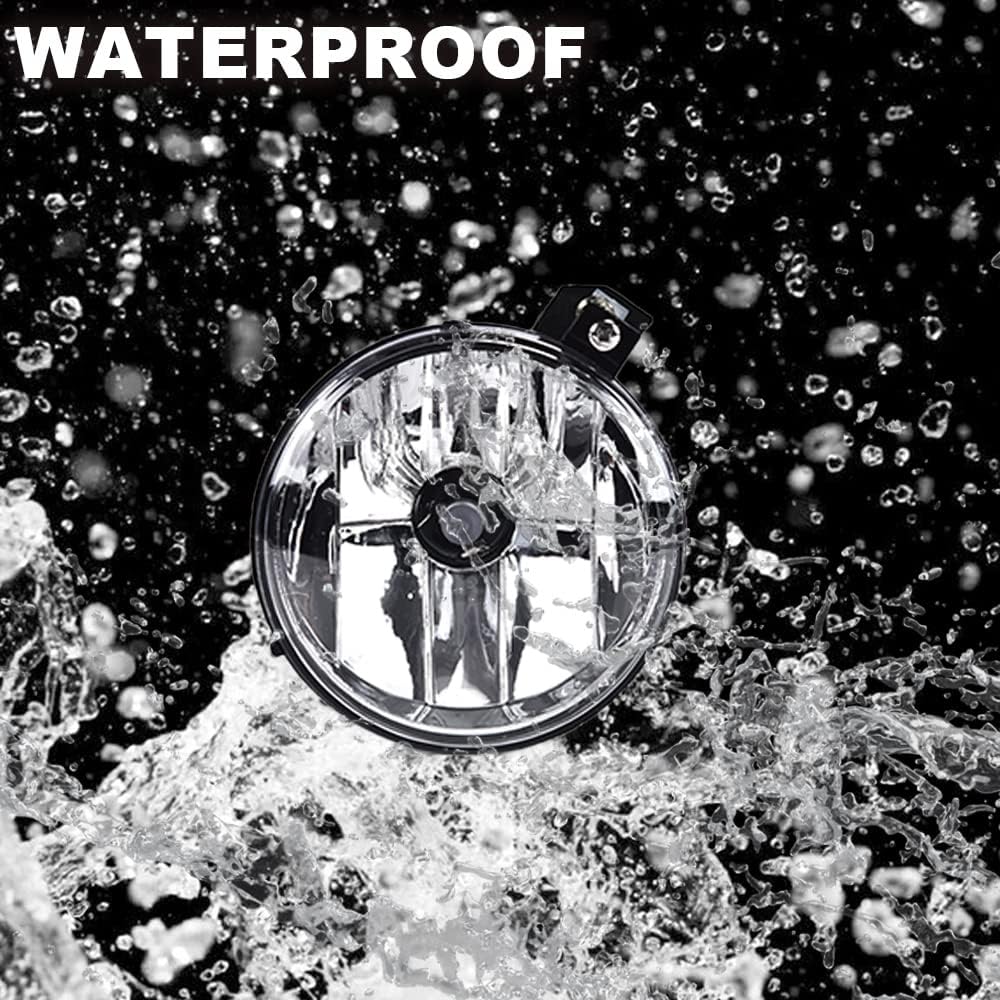 G-PLUS Fog Light Set Assembly Compatible With 2001-2004 Dakota Pickup Truck SUV/2001-2003 Dodge Durango Clear Lens Front Bumper Fog Light Lamps w/Bulbs,Passenger side (Right)