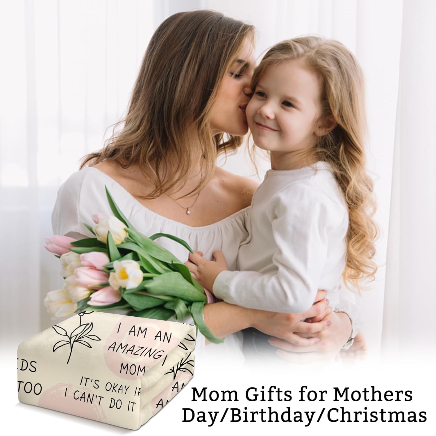 Valentines Gifts for Mom, Mom Throw Blanket from Son Daughter, First Time Mommy Gifts for Women, Mothers Day Presents, Pregnant Wife Gift from Husband, New Mommy Gift Soft Flannel Blanket 50"*60" - Image 3