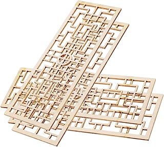 jojofuny 4Pcs Mini House Screen Model, Mini Wood Door Dollhouse, Miniature Decorative Screen, Mini Screen Dollhouse Furniture Photo Prop Ornament Japanese Decor