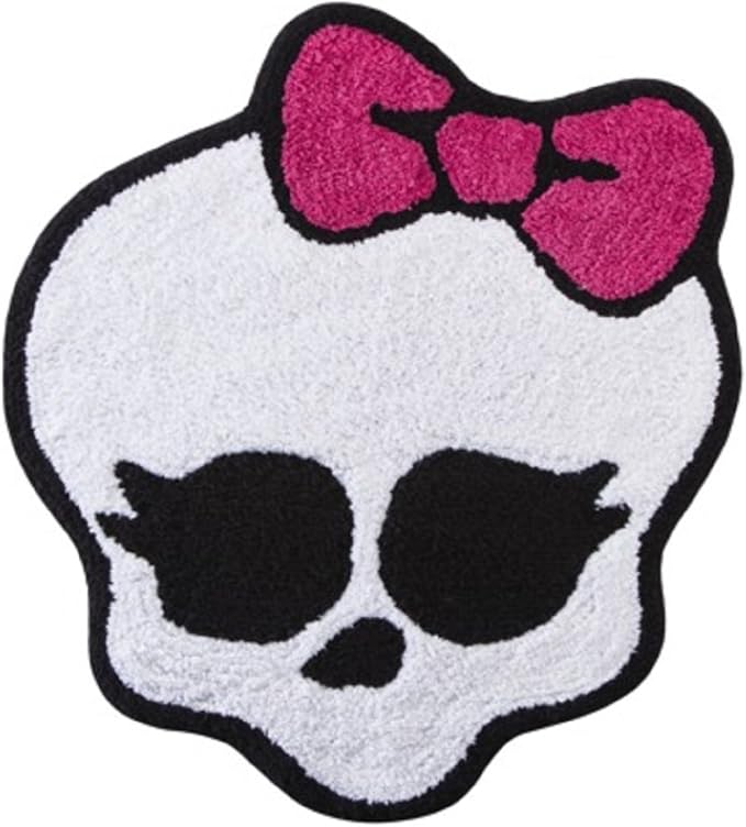 Amazon.com: Mattel Monster High White Skull Throw Rug 22x24 Cotton Pile ...