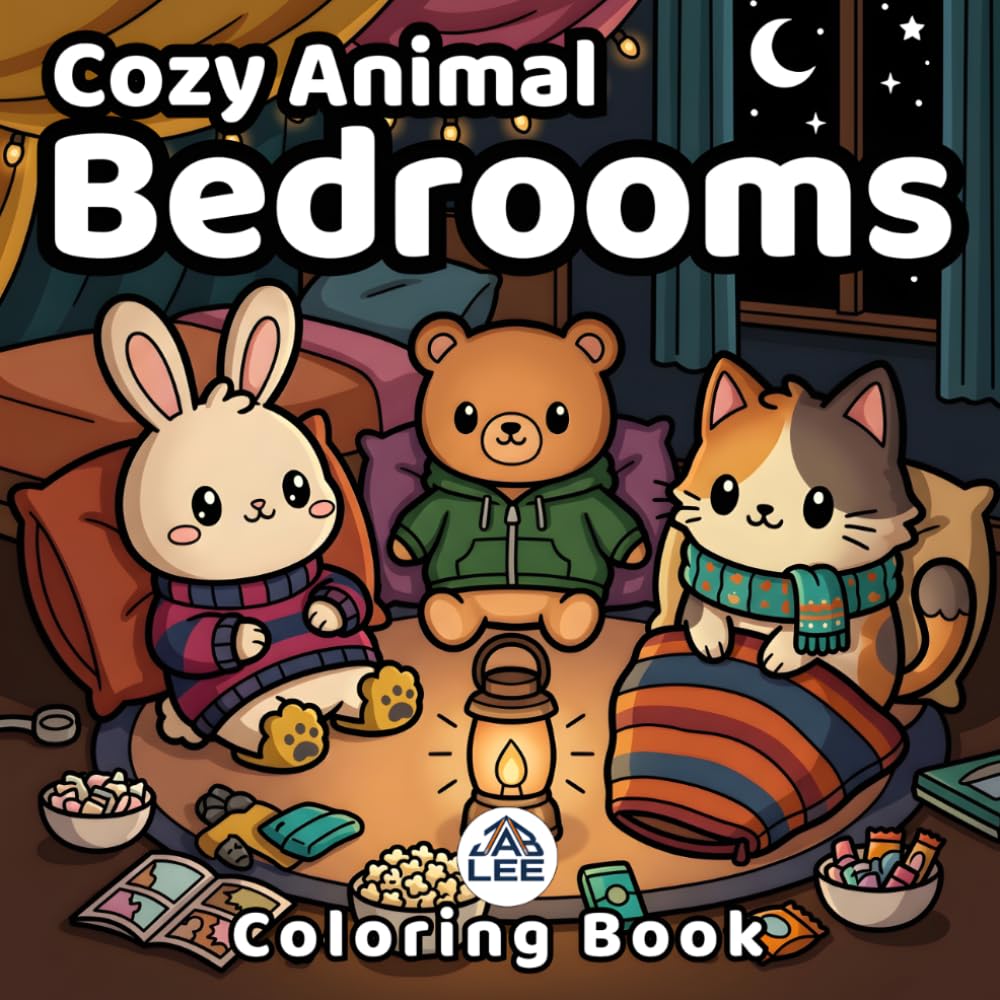 Cozy Animal Bedrooms Coloring Book for Adults: 50 Chibi Scenes | Stress-Relieving Kawaii Interior Illustrations for Relaxation and Mindfulness | ... Lifestyle Coloring Series for Introverts)