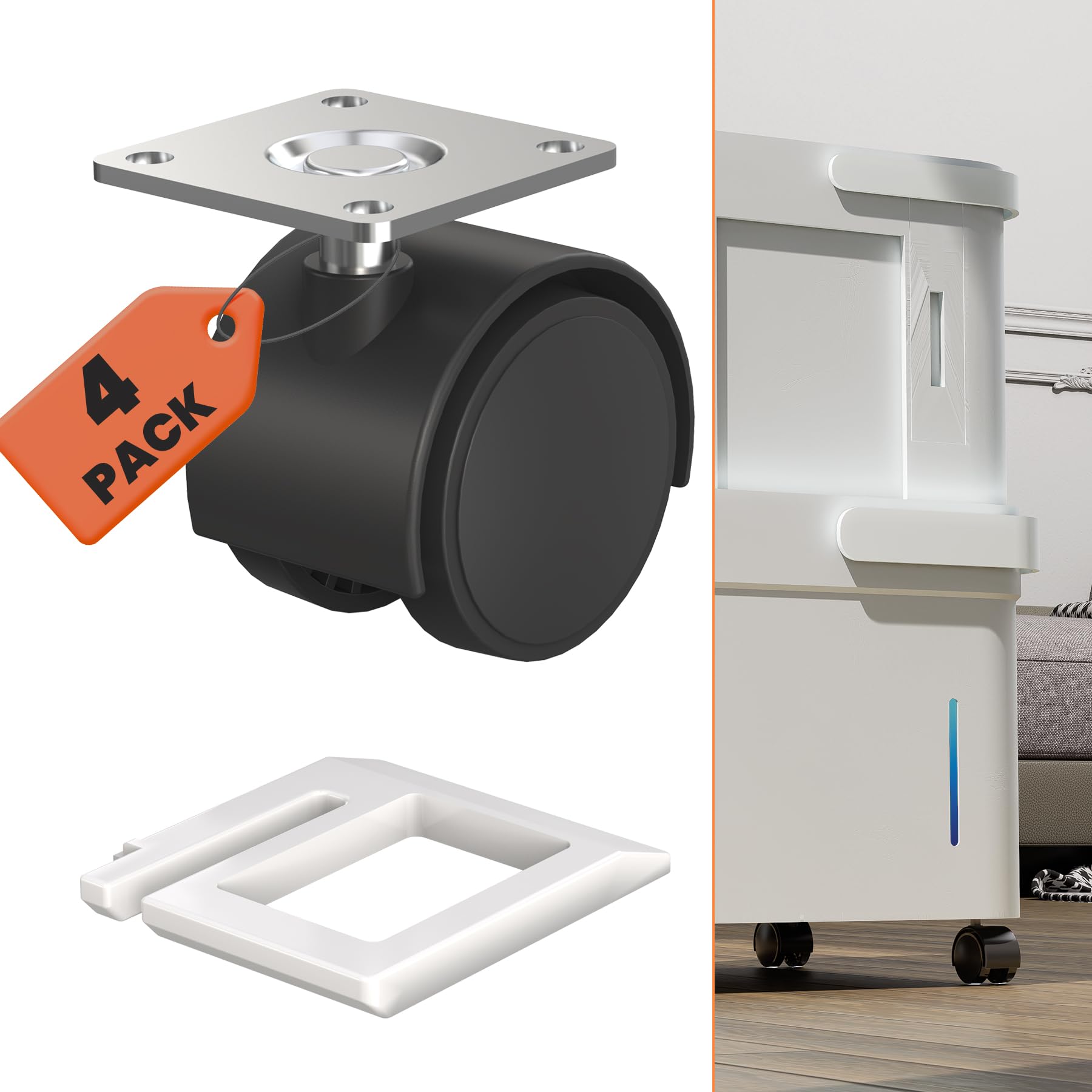 Kit de rueda deshumidificadora de cubo, kit de ruedas para deshumidificador Midea Cube, kit de ruedas para un fácil movimiento, accesorios deshumidificadores, paquete de 4