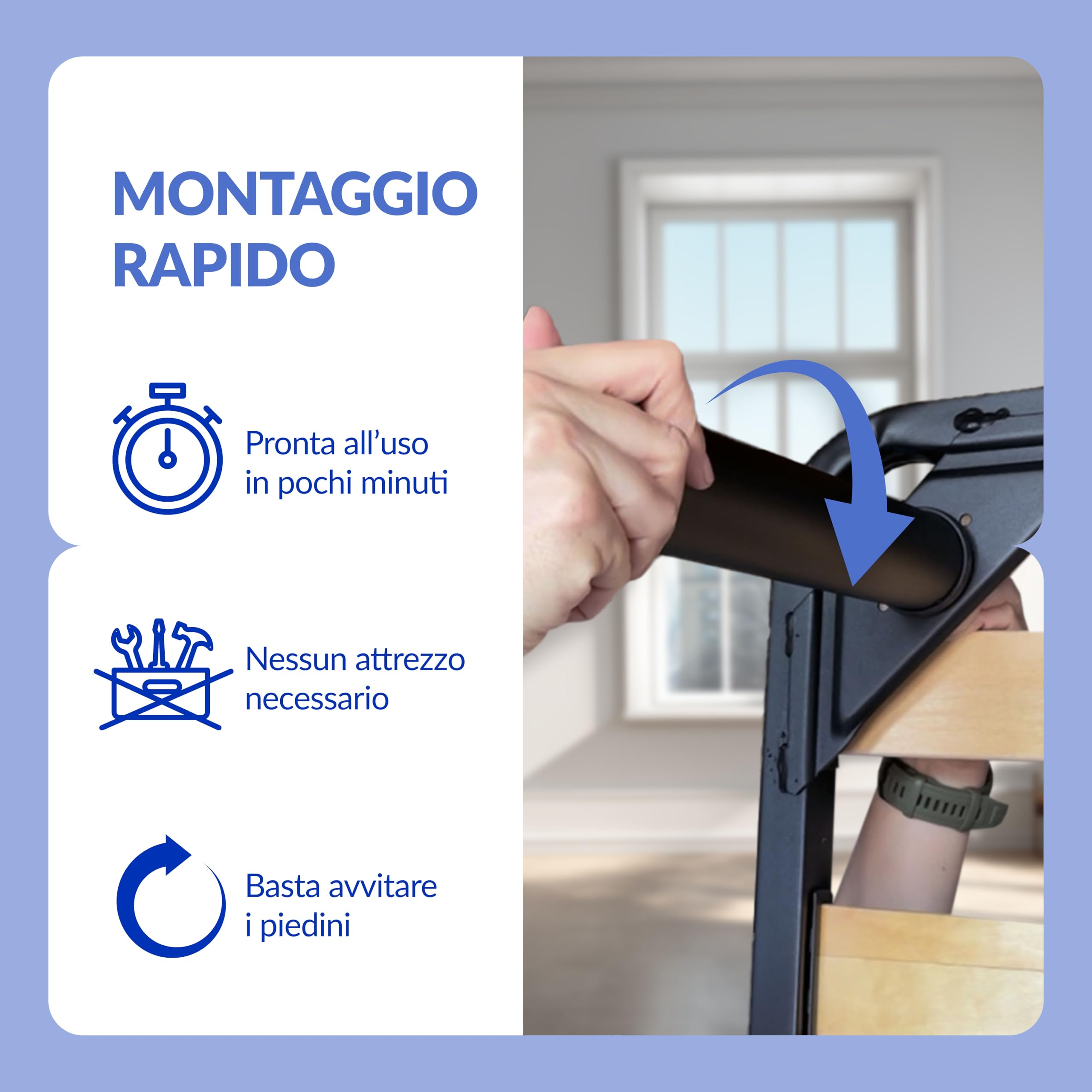 NUVOLA - Set 4 Piedi Letto con Viti Incluse, Piedi per Rete a Doghe Compatibili con Reti con Piastra Angolare e Foro Quadrato per Vite a Testa Cieca 10mm, Piedini per Letto Matrimoniale Singolo, H30cm - 4