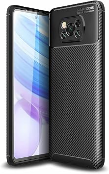 Compatible with Xiaomi Poco X3 NFC Carbon Fibre Gel Case Cover Shockproof & Stylus