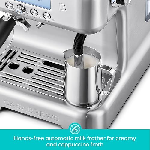 Miniatura 3 de CASABREWS Neutron Pro - Máquina de café expreso con caldera doble, cafetera espresso de 20 barras con espumador de leche automático y pantalla LCD,