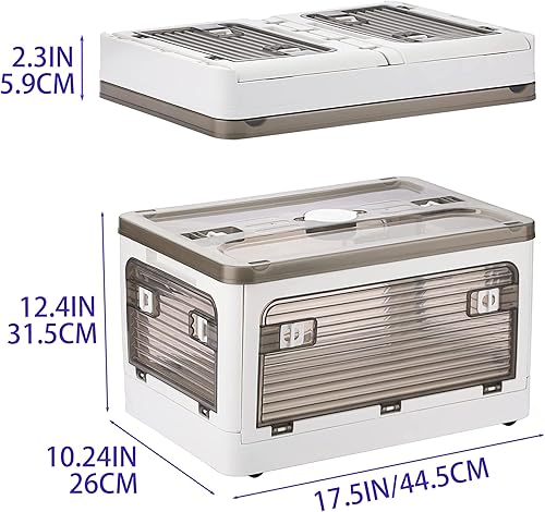 Vista 18 de Contenedores de almacenamiento plegables,Contenedores de almacenamiento con tapas,Caja de almacenamiento plegable apilable de 8.2 galones Azul