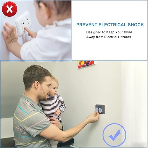 Miniatura 5 de Fundas transparentes de seguridad para bebés (paquete de 24), cubiertas de plástico duraderas para enchufes de corriente, tapas de seguridad