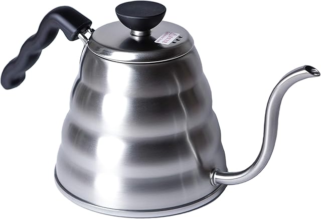 Hario V60 "Buono" Drip Kettle Stovetop Gooseneck Coffee Kettle 1.2L, Stainless Steel, Silver