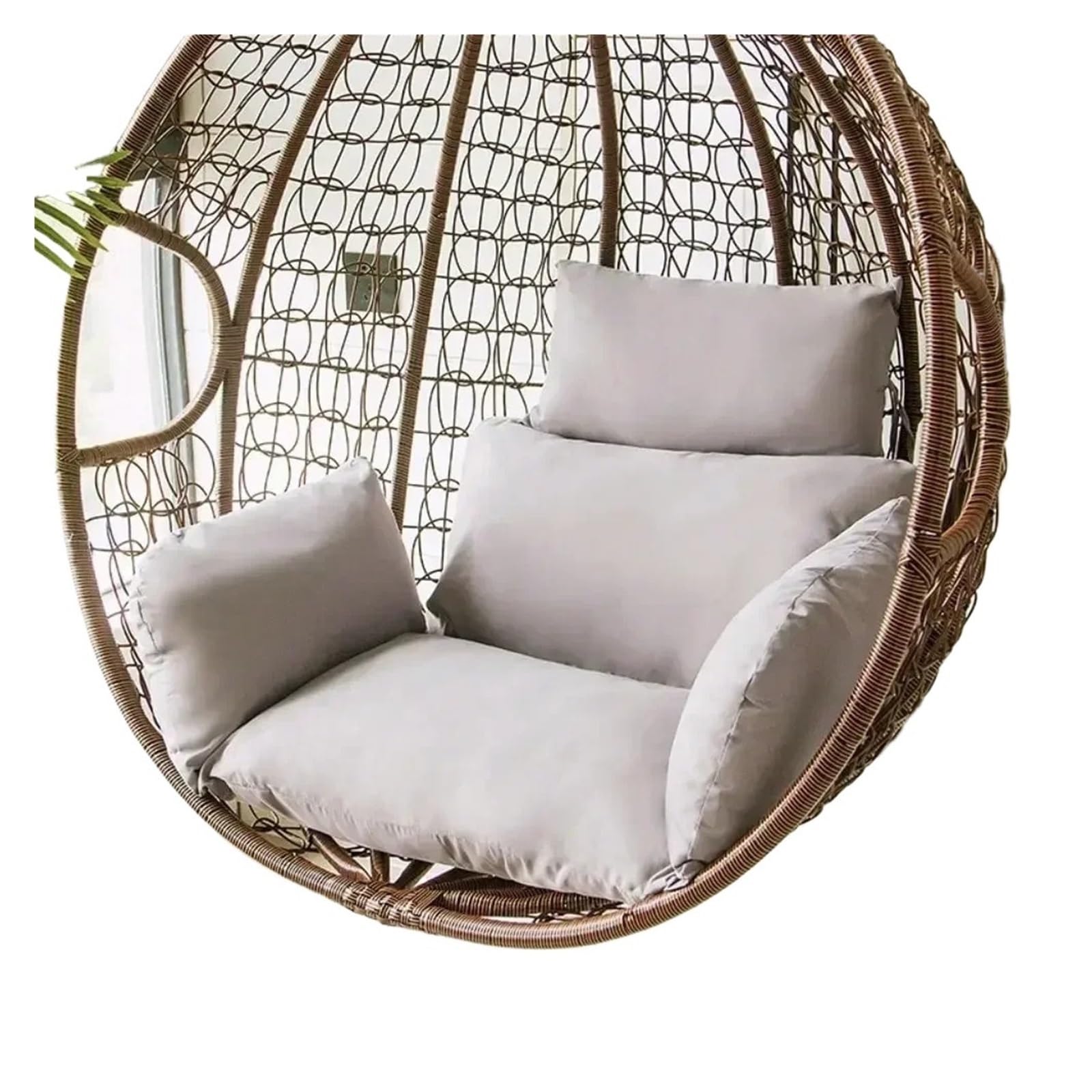 IRGVJIFR Egg Chair Cushion Outdoor Beach Chair Pad Hanging Egg Basket Swing Cushions Garden Rattan Patio Cushion For the garden(Grey)