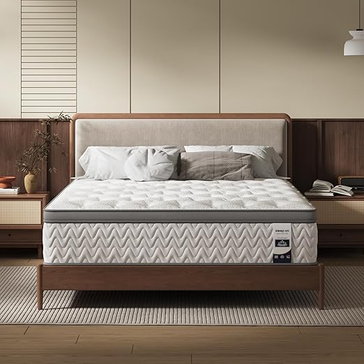 Queen Mattress 14 Inch, 5-Zone Deep Sleep Firm Mattress with Extra Lumbar & Shoulder Support, Hotel Collection Hybrid Mattresses Pain Relief, Fiberglass Free & No Odor, 365 Night Trial
