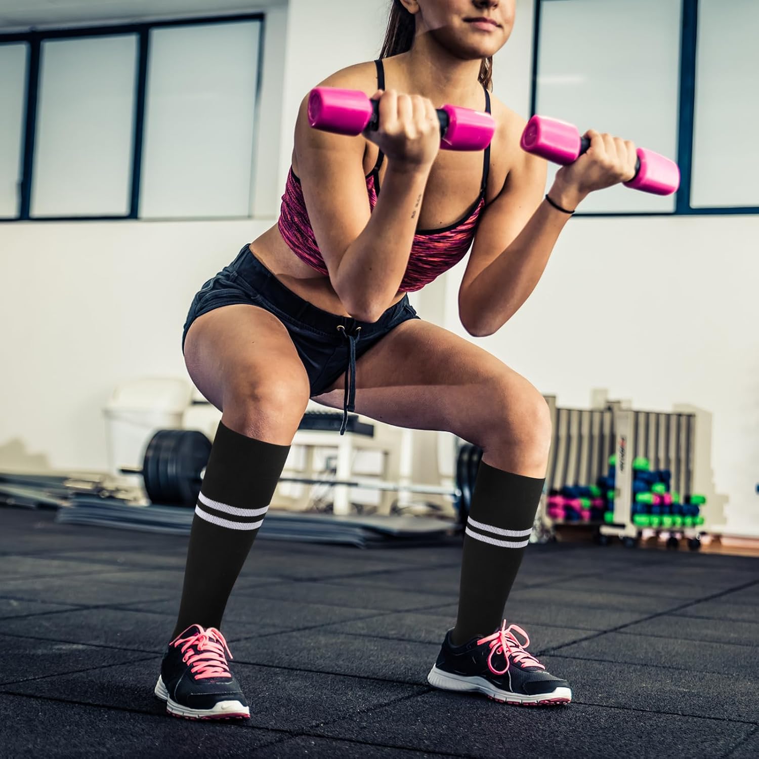 Jspupifip 6 Pairs Compression Socks for Women and Men with Grips 15-20mmHg Non Slip Circulation Support Socks Running Yoga - Image 3