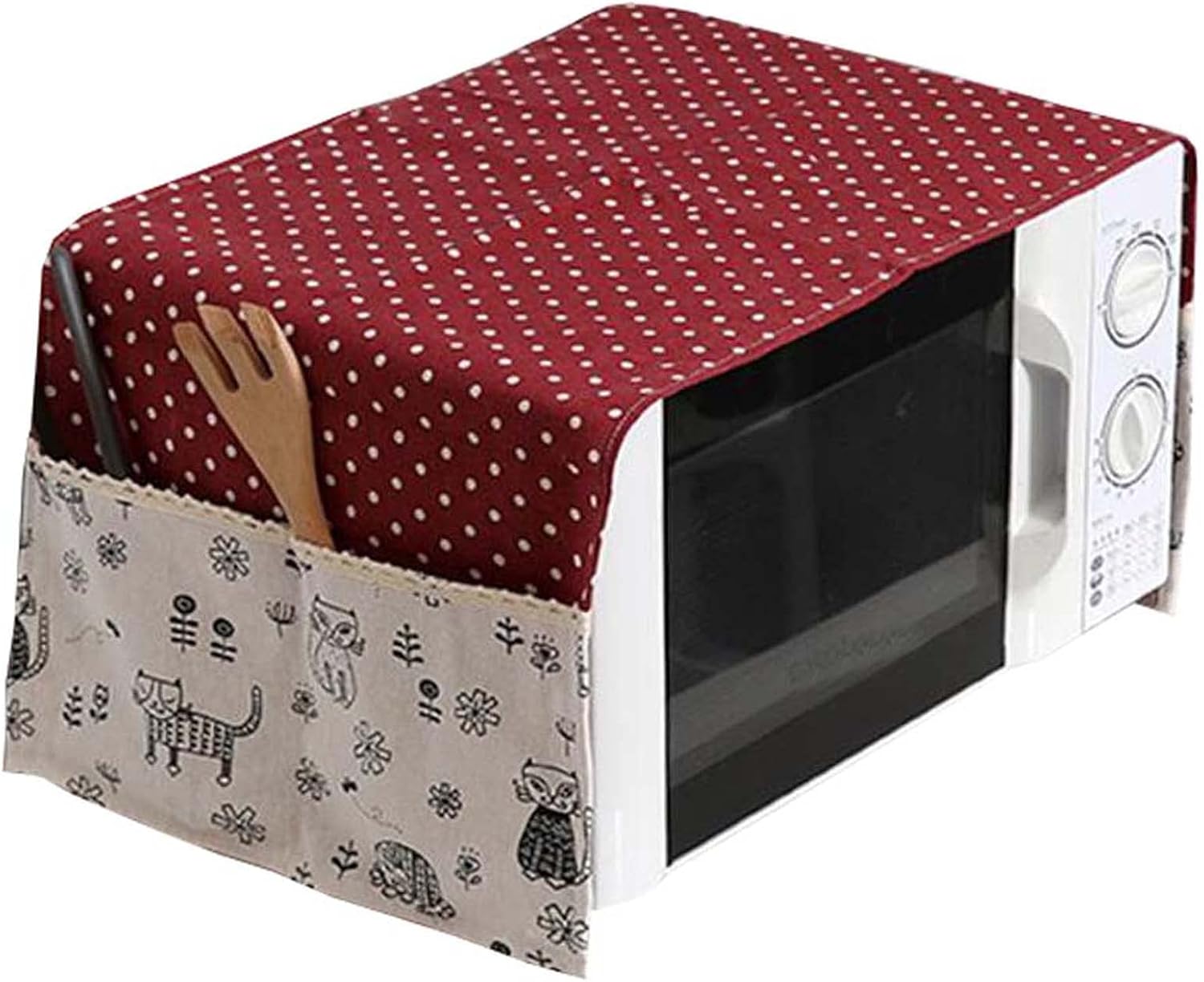 ZEALMAX Microwave Oven Cover, Elegant Microwave Oven Protector Dust Cover, Kitchen Appliance Cover, A