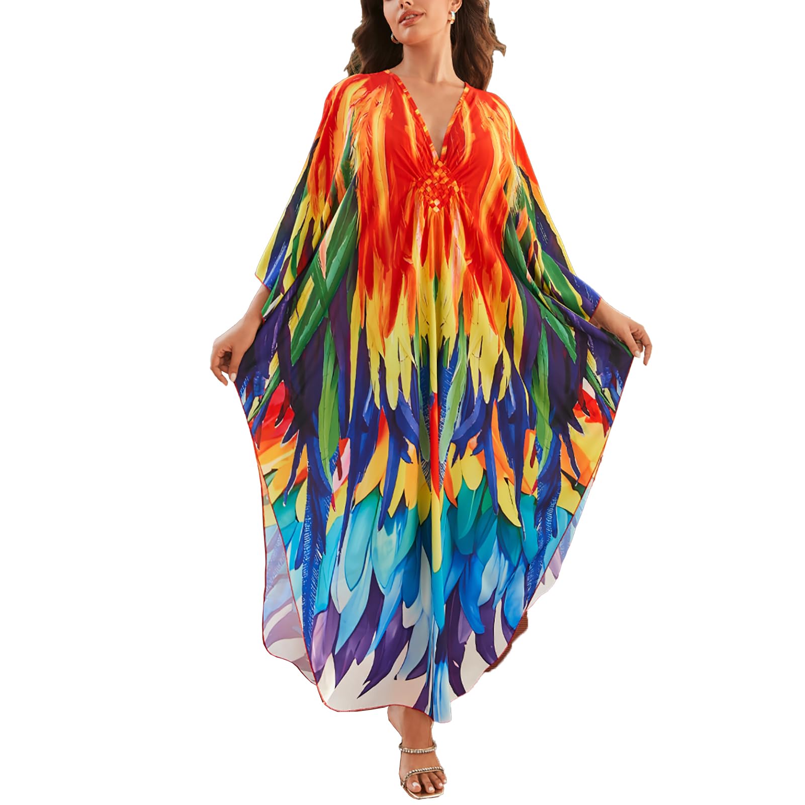 sunforyou Kaftan Dresses for Women Stylish Caftans Plus Size Beach Cover up Soft Loungewear