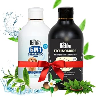 Hachiko:-5 in 1+Itch No More Dog Shampoo | Ditch to Itch 500ml | Dog Shampoo for Labrador, German Shepherd, Golden Retriever, Anti Dandruff,Shampoo for Dogs and Fleas Remover for Dogs(Combo of 2)
