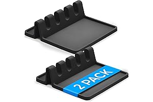 Black Silicone Kitchen Spoon Rest for Kitchen Counter