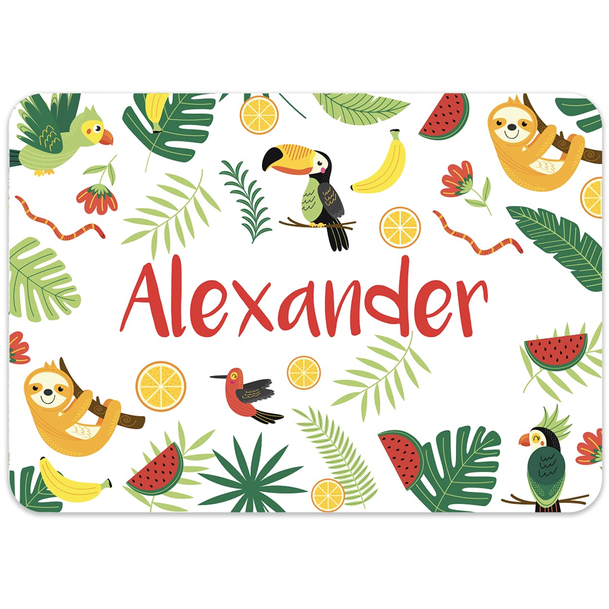 Paper Themes Personalised Placemat for Kids (Tropical Animals)