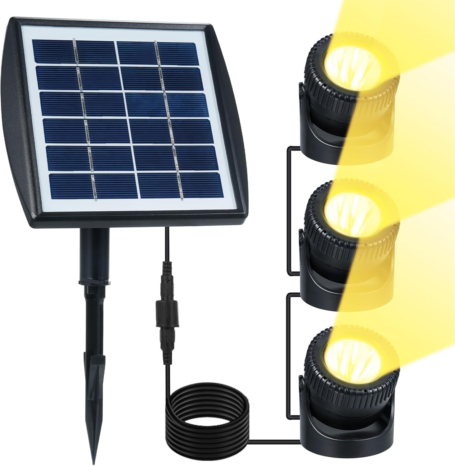 Lixada Solarspot, 3 lampade subacquee con 18 LED, proiettore subacqueo per illuminazione esterna bianco caldo