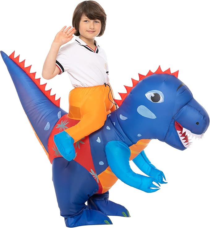 Inflatable Costume for Kids, Blow up Dinosaur Costume for Boys and Girls, Halloween Party Riding T Rex Out Outfits Kids.