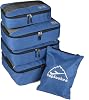 5 Set Packing Cubes for Travel Large Suitcase Luggage Organizer Bags Travel Accessories Vacation 4 Cubes 1 Laundry Pouch Bag, Darkblue, L