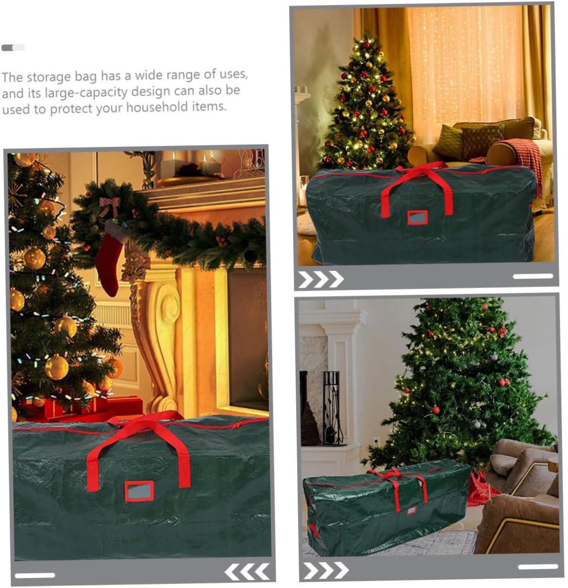 Waterproof Christmas Tree Storage Bag with Carry Handles, Large 135x34x68cm Green Dustproof Holiday Tree Organizer Pouch for Indoor Seasonal Decor