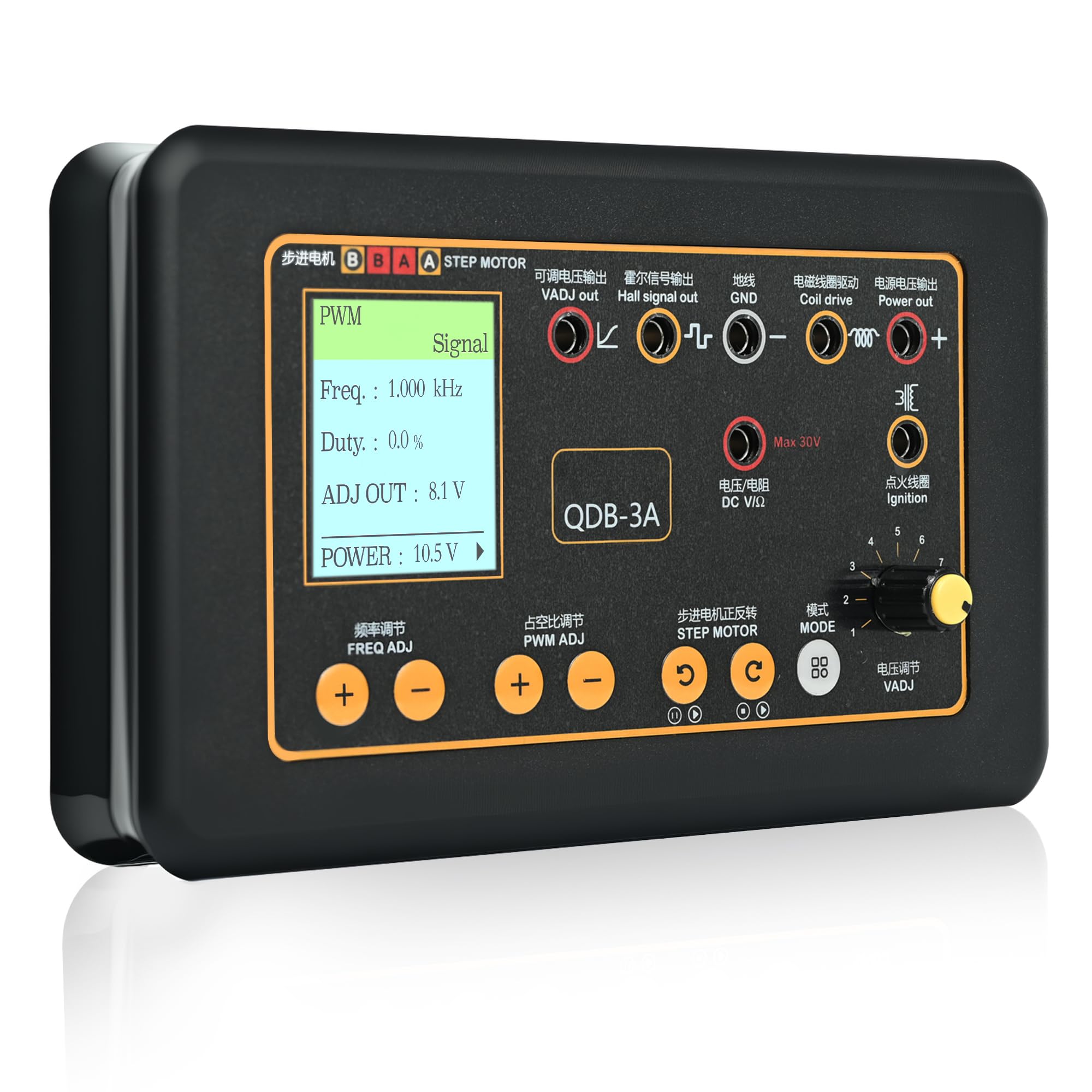 QDB-3A Ignition Coil Tester, Drive Automobile Ignition Coil Tester Tool, Injector Solenoid Valve Tester, for Idling Stepper Motor Automobile Fault Detector, 1.8” Color Display