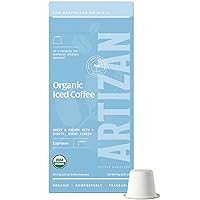 Vista 6 de Artizan Coffee USDA Organic Espresso Coffee Capsules For Nespresso Original Signature Blend Variety 40 Compatible Compostable Pods