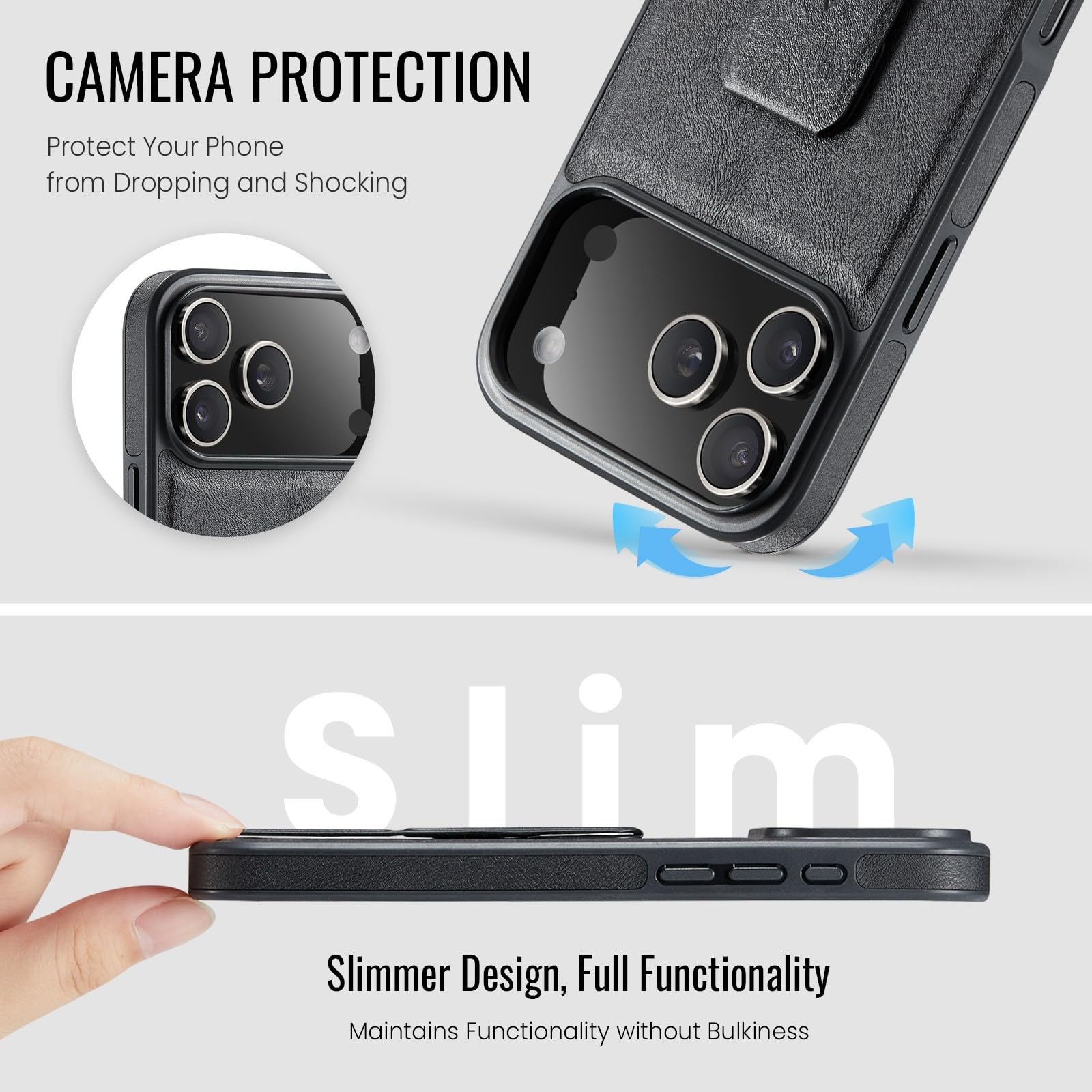 Generic Funda compatible con iPhone 17 (color: marrón) con correa de mano de piel y silicona