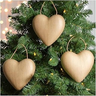 Pack of 12 Paper Mache Heart Ornaments - Papier Mache Hearts Ready to Fi...