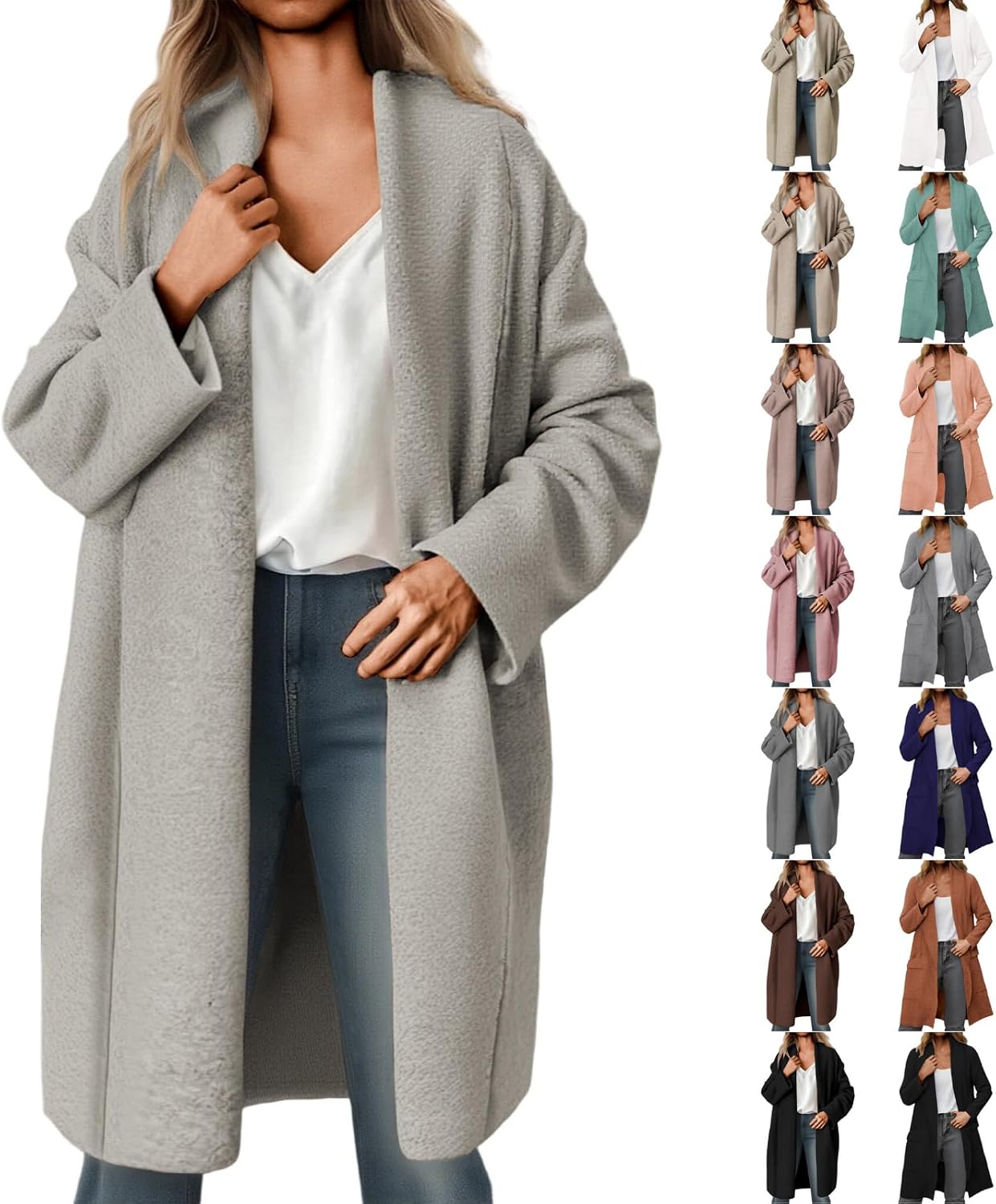 Long Cardigan Sweaters for Women Oversized Chunky Knit Open Front