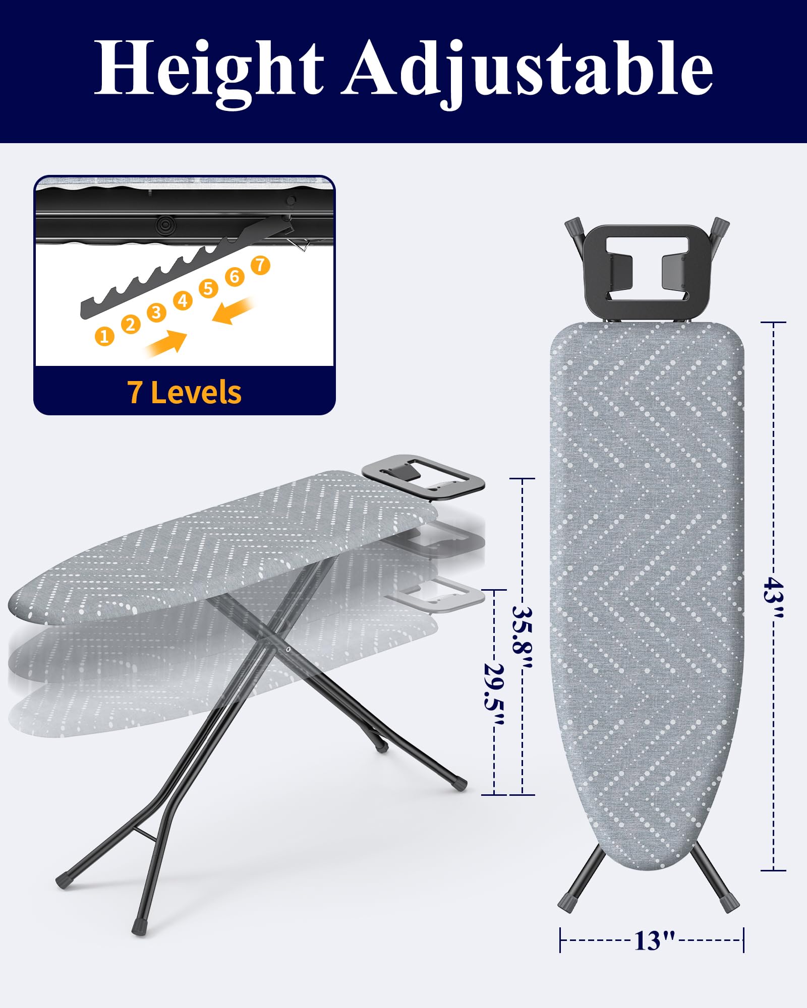 Amazon.com: Kitsure Folding Ironing Board - Height Adjustable Iron