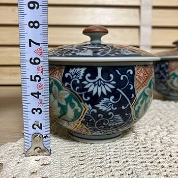 ビンテージ京焼　湯呑み蓋付き5客 ビンテージ京焼 湯呑み蓋付き5客