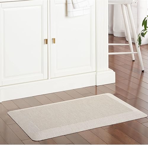 Miniatura 2 de Martha Stewart Mira Modern - Tapete de cocina jaspeado antifatiga con infusión de aire, beige, 19.6 x 32 pulgadas