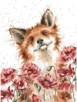 Wrendale Designs Greeting Card - POPPY FIELD Fox
