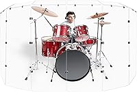 Vista 1 de Drum Shield DS6D viene con 6 paneles de 2 pies x 5 pies con deflectores altura total bisagras cromadas de 6 pies