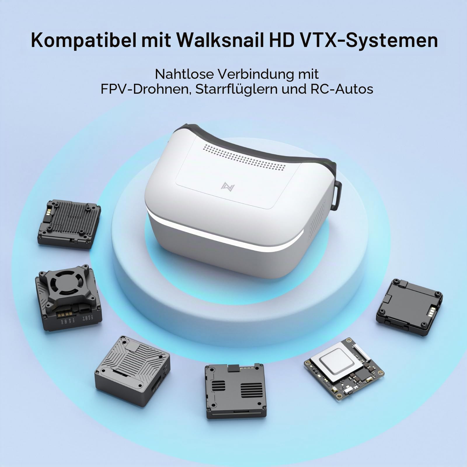 CADDXFPV Walksnail Avatar HD FPV-Brille - 1080P 4,5 Zoll Bildschirm, Kopfverfolgung, PPM-Signal & Micro SD Slot, kompatibel mit allen Walksnail VTX Kits