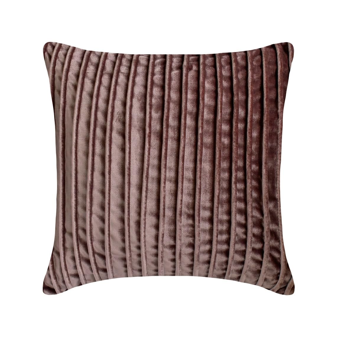 The HomeCentric Purple 60x60 cm (24"x24") Accent Cushion Cases, Velvet Pintucks & Textured Accent Cushion Cases, Striped Pattern Modern Style - Morado โ image 1