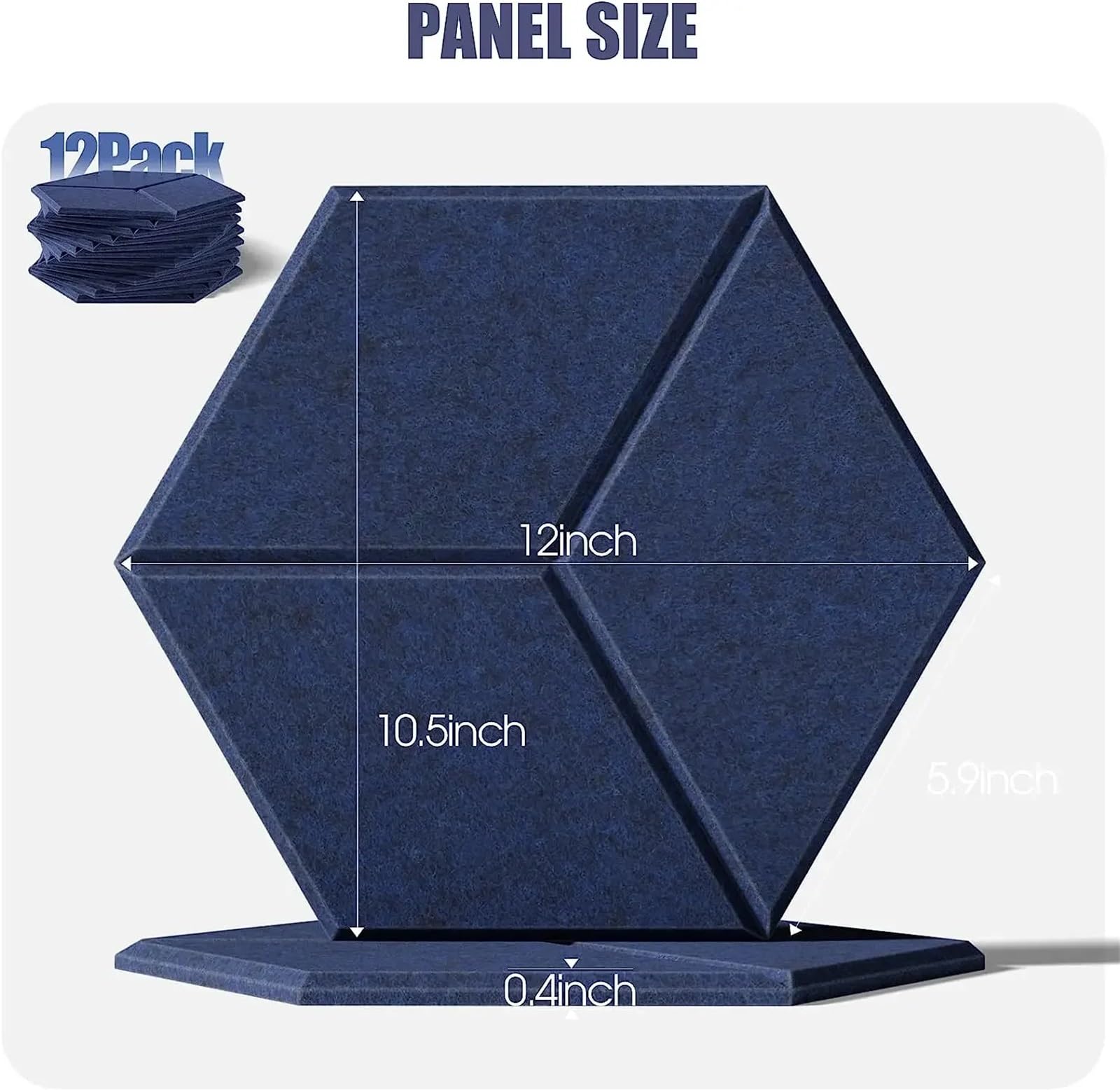 Hexagon Akustikplatten Y-gefütterte selbstklebende Schallschutzplatten, Geräuschdämmung, feuerfeste Wand mit hoher Dichte(Silver Gray)