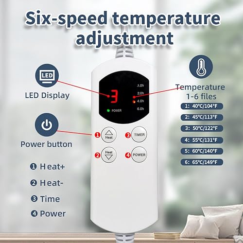 Miniatura 7 de Almohadilla térmica de chal para cuello y hombros, manta térmica de cuello con peso de 18 x 22 pulgadas para aliviar calambres, calor seco y húmedo,