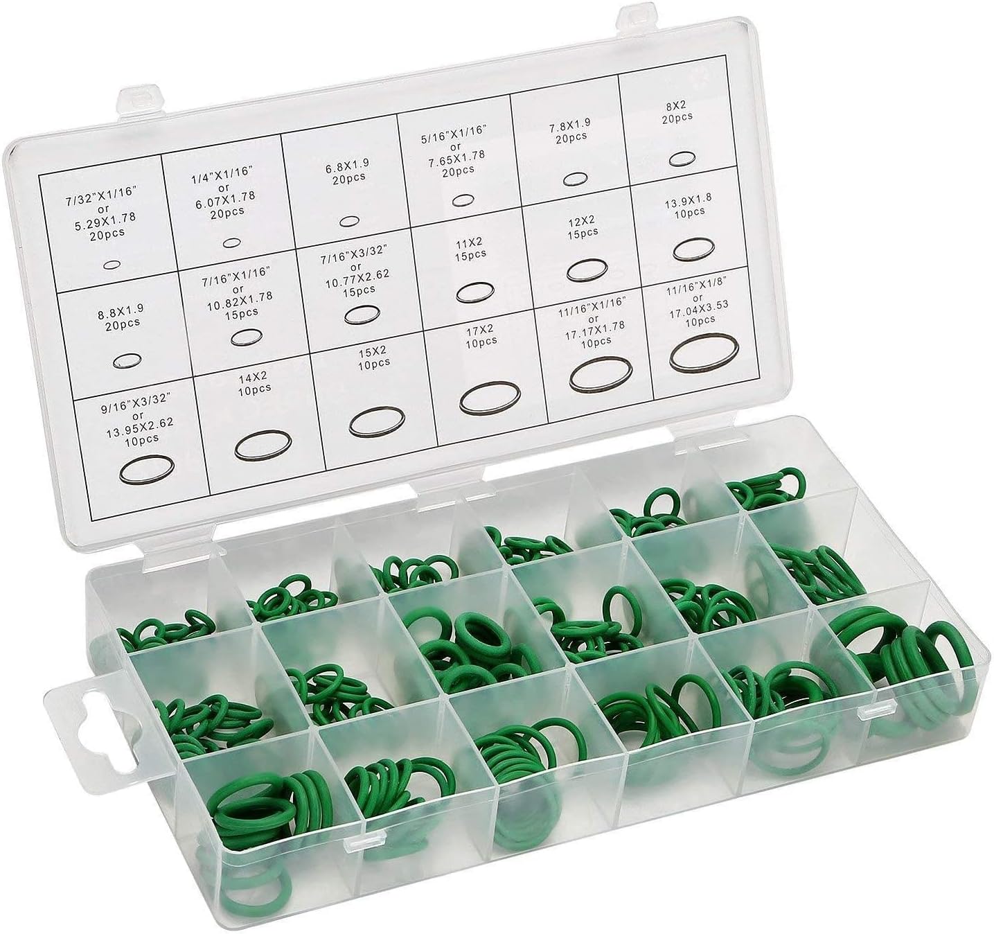 270 Pcs 18 Sizes Kit Air Conditioning HNBR O Rings Car Auto Repair