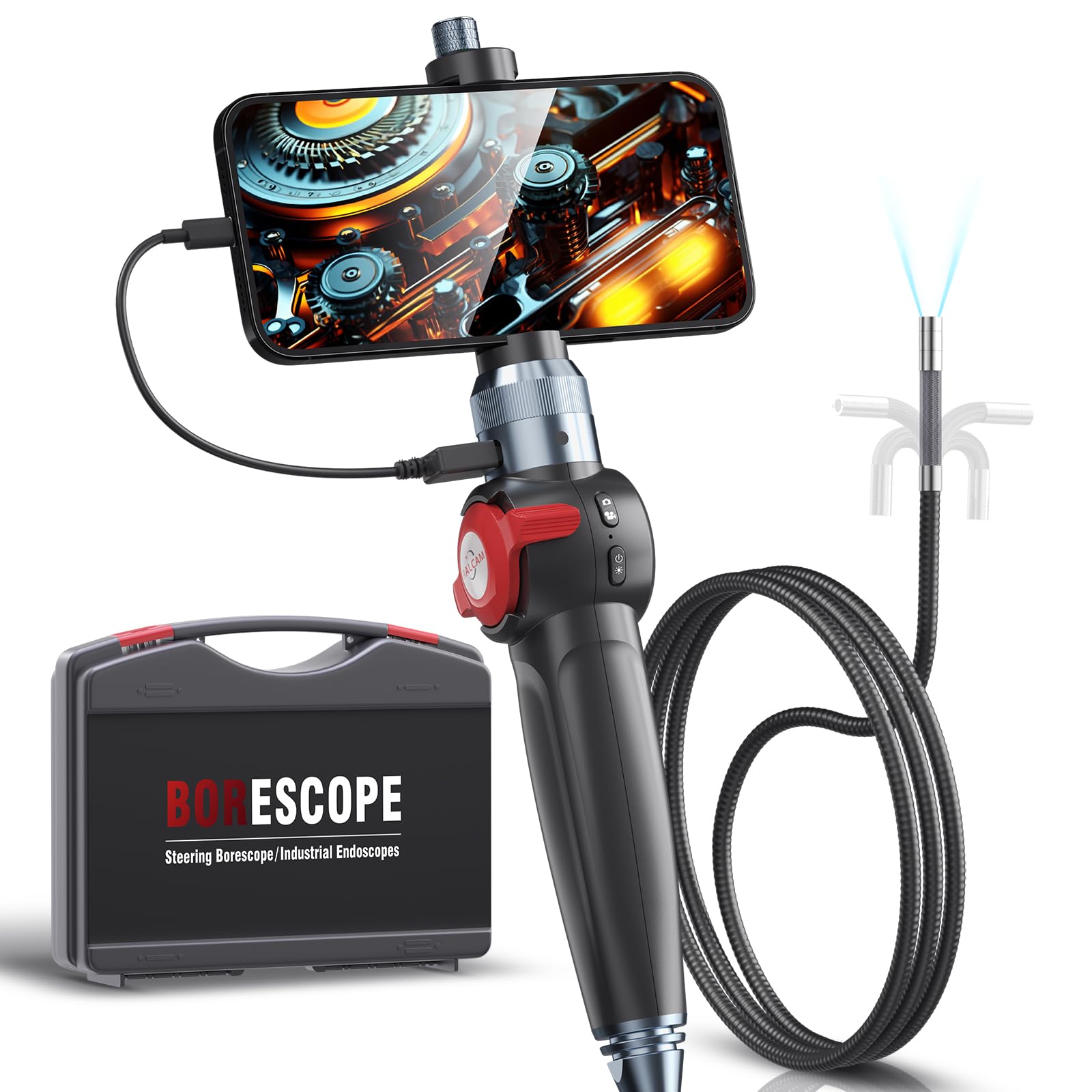 Ralcam Articulating Borescope, Two-Way Endoscope Inspection Camera with Light, 8.5mm Snake Camera for Automotive Mechanics Fiber Optic Scope, Compatible with Android and iOS Phone 3.3FT (B0BQLPB8VS) Amazon Price History, Amazon Price Tracker